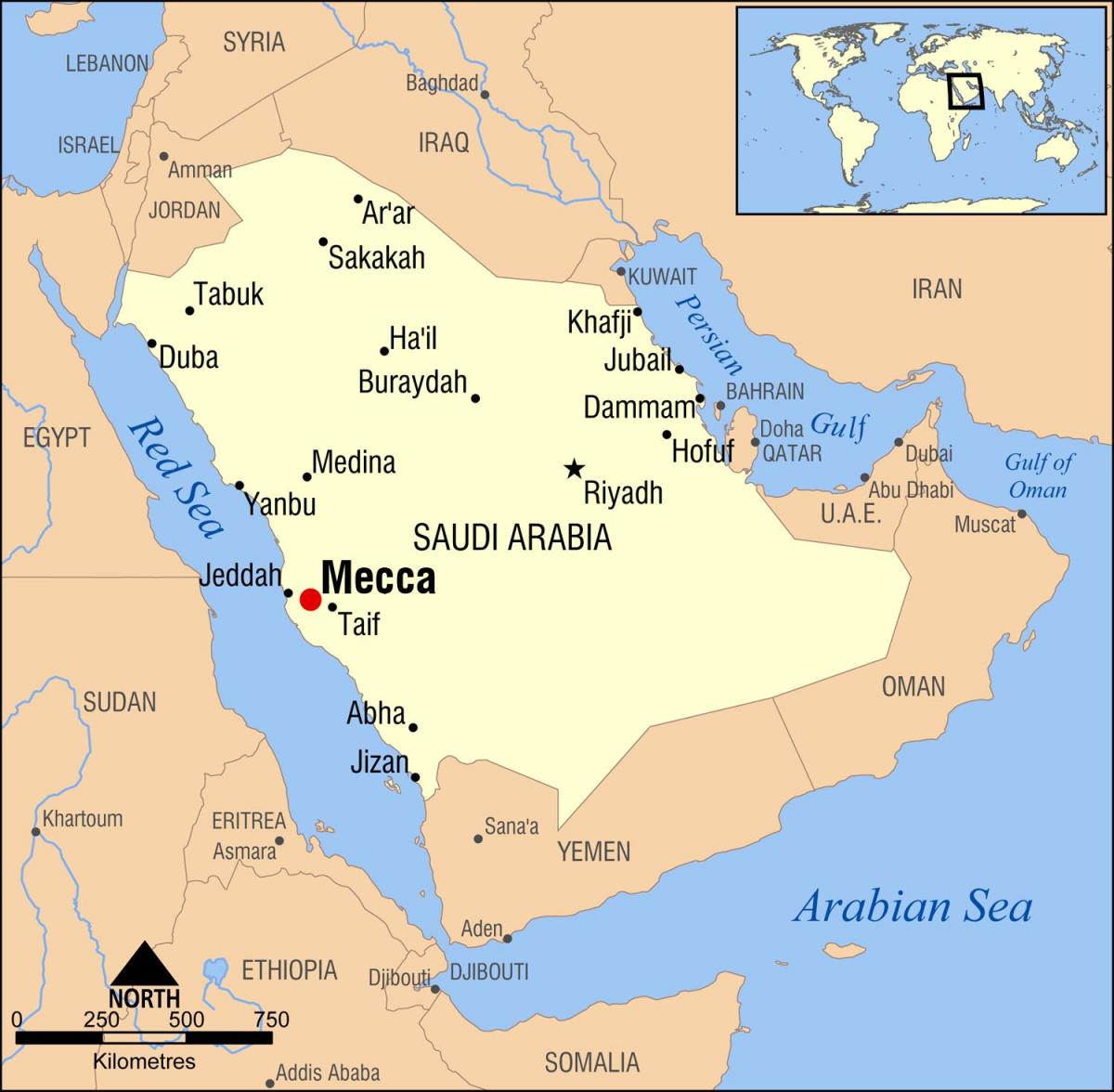 карта Мекка в Саудівській Аравії
