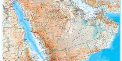 Карта топографічна Саудівської Аравії
