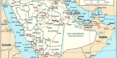 Карта Саудівської Аравії політичних